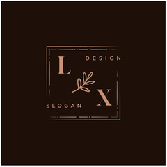LX Beauty vector initial logo, handwriting logo of initial signature, wedding, fashion, jewerly, boutique, floral and botanical with creative template for any company or business