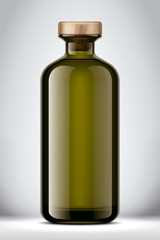 Glass bottle mockup on Background. Version with Cork. 