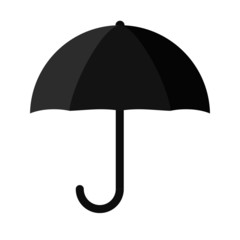 Umbrella symbol on the white background silhouette