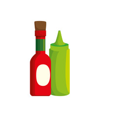 set of delicious sauces isolated icon vector illustration design