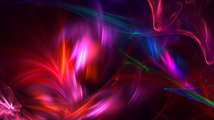 3D rendering abstract colorful fractal light background