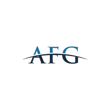 Initial letter AFG, overlapping movement swoosh horizon logo company design inspiration in blue and gray color vector