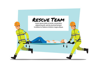 rescue team ,Vector illustration cartoon character.