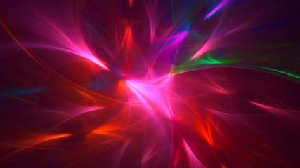 3D rendering abstract colorful fractal light background