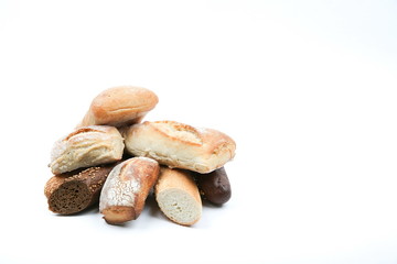 Fototapeta na wymiar background of bread baking on a white background with copy space
