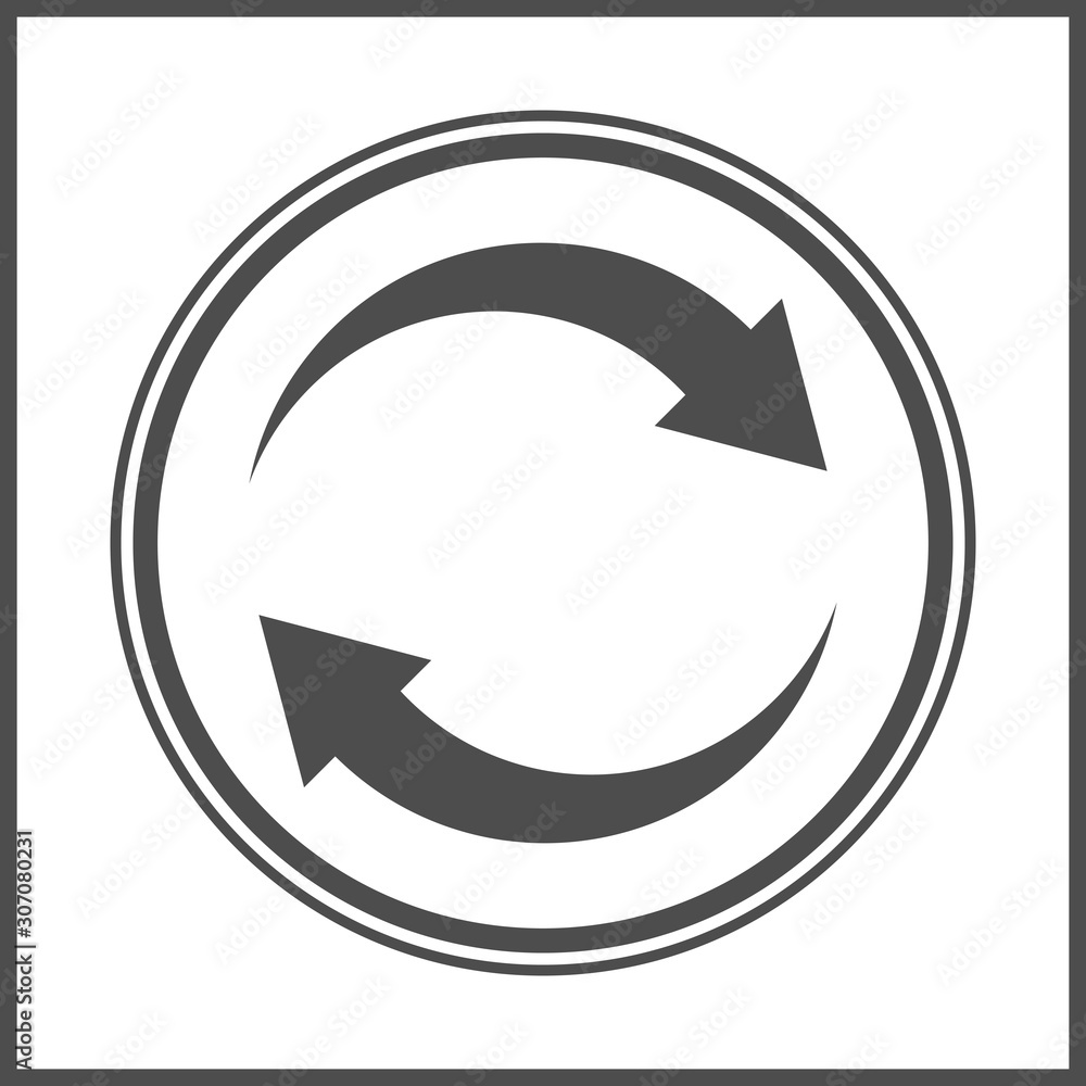 Poster reload circlular arrow vector symbol. arrow rotation icon.
