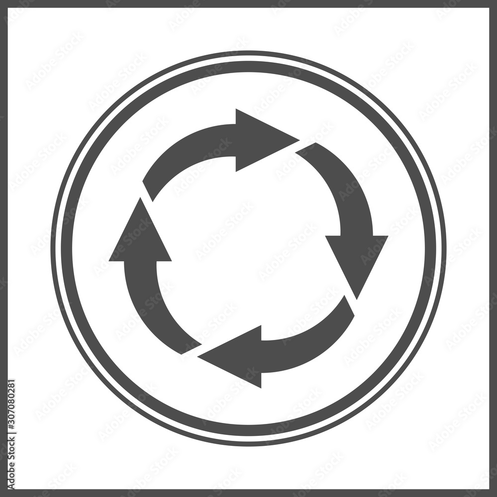 Poster reload circlular arrow vector symbol. arrow rotation icon.