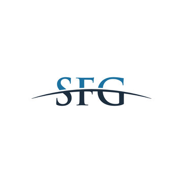 Initial letter SFG, overlapping movement swoosh horizon logo company design inspiration in blue and gray color vector
