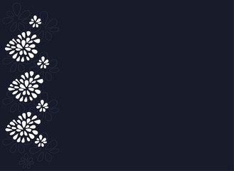 abstract simple background with flowers (white, grey), vector illustration