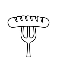 Sausage icon design, Eat food restaurant menu dinner lunch cooking and meal theme Vector illustration