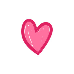 Hand drawn heart illustration. Love symbol doodle.
