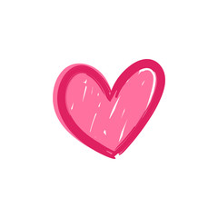Hand drawn heart illustration. Love symbol doodle.