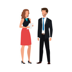 Fototapeta na wymiar business couple elegant avatar character vector illustration design