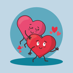 hearts lovers couple characters icons