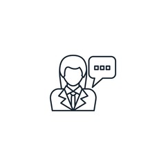 Fototapeta premium hr consulting creative icon. line multicolored illustration. From Human Resources icons collection. Isolated hr consulting sign on white background
