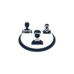 staff creative icon. filled multicolored illustration. From Human Resources icons collection. Isolated staff sign on white background