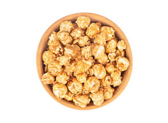 Caramel popcorn in bowl