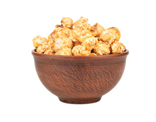 Caramel popcorn in bowl