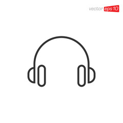 Headphone Icon Design Vector Template