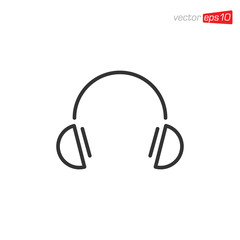 Headphone Icon Design Vector Template