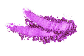 Broken violet shadow set isolated on white, brocken violet powder.