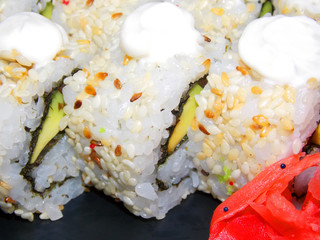 Simple macro sushi photo background.