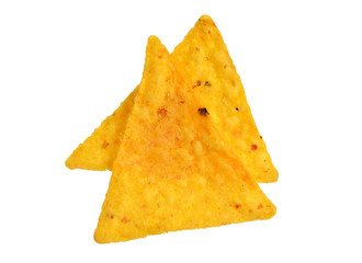 Naklejka premium Nachos. Full focus Isolated on white background