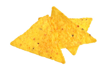 Naklejka premium Nachos. Full focus Isolated on white background