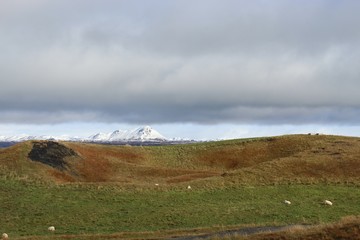 Skutustadir pseudo craters in Myvatn Iceland