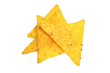 Nachos. Full focus Isolated on white background