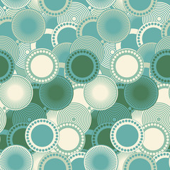 retro style seamless geometric circles green