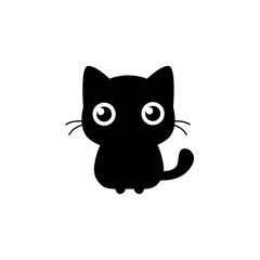 Cute black cat vector design