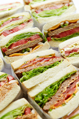 Various take out sandwich cross section