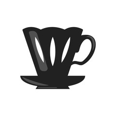Coffee and tea cup . Teatime mug vector icon in cartoon style.