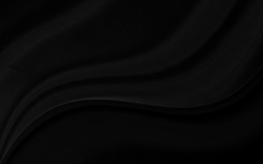 Black gray satin dark fabric texture luxurious shiny that is abstract silk cloth background with patterns soft waves blur beautiful.