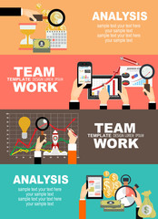 Set of flat design illustration concepts for business, finance, team work, consulting, management, anaysis, career, employment agency, staff training,money, technology,startup,creative.