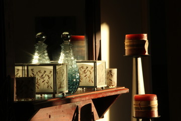 Morning sunlight on candle 