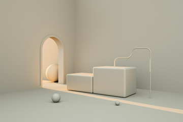 3D rendering of geometric stereo background.