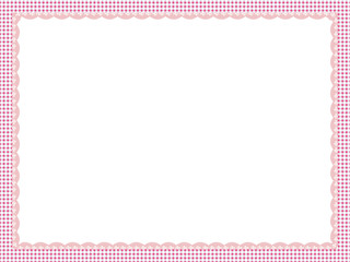 ピンクのチェックフレーム