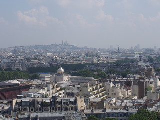 Fototapeta na wymiar View of the city from Eiffel tower, Paris, France