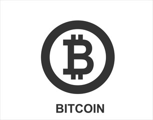 Bitcoin sign icon for internet money. Blockchain based secure cryptocurrency. Isolated vector illustration.