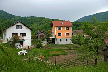 Fototapeta na wymiar Vinac, ein Dorf in der Gemeinde Jajce, Bosnien und Herzegowina