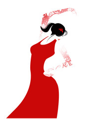 フラメンコ, 女性, ダンサー, 踊り