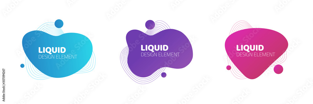 Fototapete abstract shapes element design fluid or liquid graphic vector background for flyer or presentation t