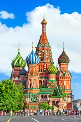 Papier Peint photo Lavable Moscou Cathédrale Saint-Basile sur la Place Rouge, Moscou, Russie