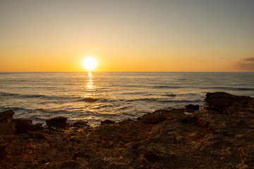 The Oropesa coast of the sea at sunrise