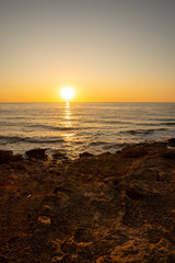 Obraz premium The Oropesa coast of the sea at sunrise