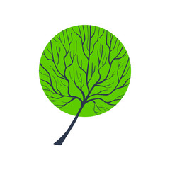 Elegant Vector Tree. Eco and Healthy lifestyle Concept. Nature Illustration. EPS 8