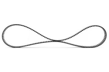 Kit of timing belt with rollers on a white background isolated. Auto Parts