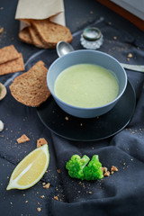 green vegetable mashed soup. Vegetarianism. Veganism. 